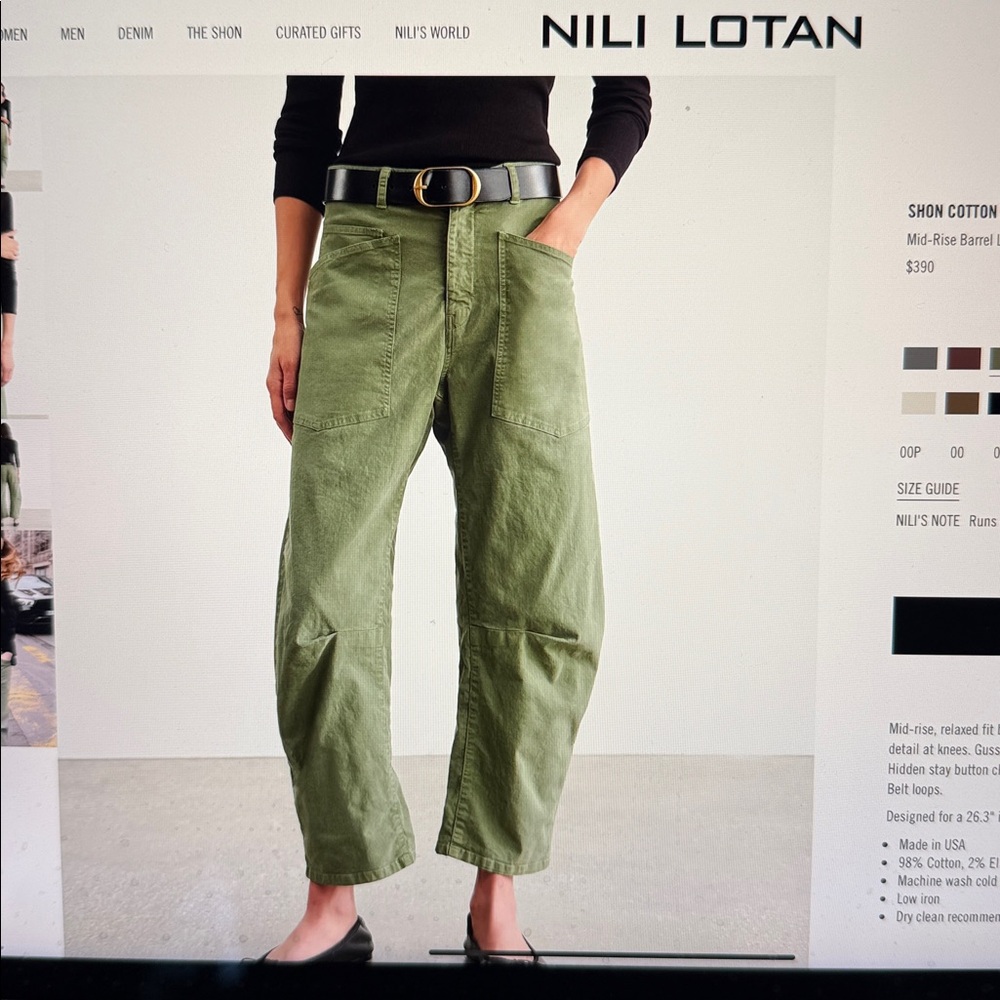 Nili Lotan Olive Cargo Pants - Picture 5 of 6